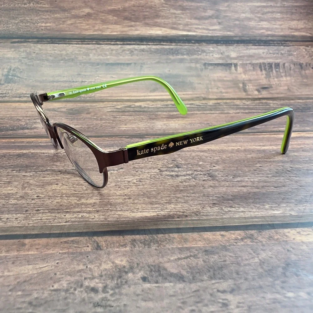 Kate Spade New York Caris 0JBJ Brown Tortoise Lime Green Cat Eye Eyeglass Frames